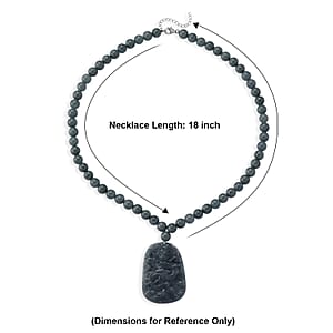 D'Joy Natürlicher Olmek Jadeit Halskette ca. Flexibles cm 925 Silber Rhodiniert ca. 550.00 ct