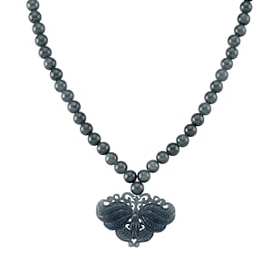 D'Joy Natürlicher Olmek Jadeit Halskette ca. Flexibles cm 925 Silber Rhodiniert ca. 500.00 ct