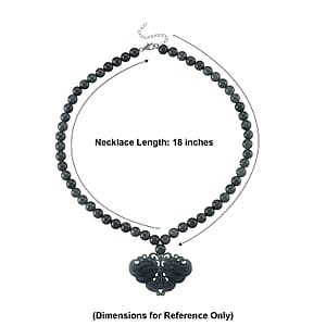 D'Joy Natürlicher Olmek Jadeit Halskette ca. Flexibles cm 925 Silber Rhodiniert ca. 500.00 ct