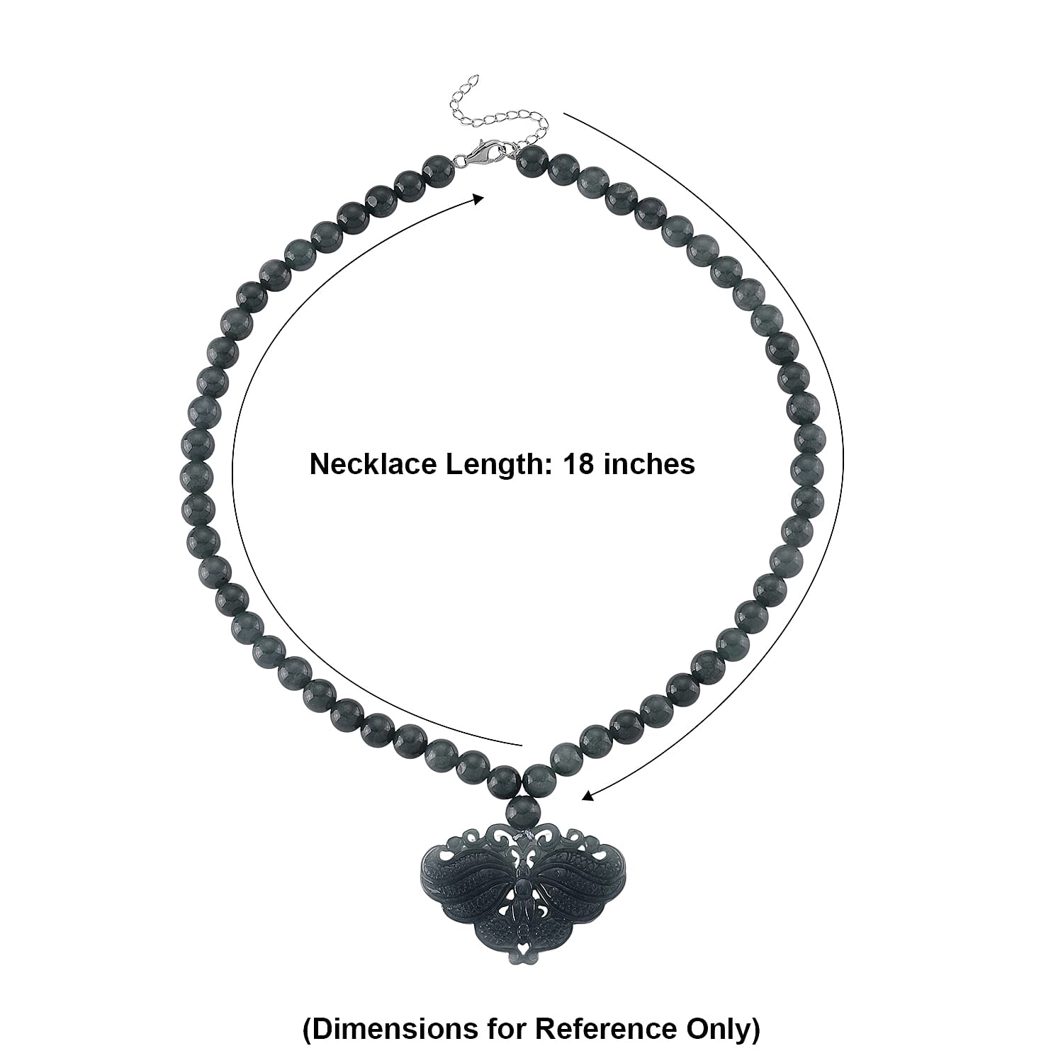 D'Joy Natürlicher Olmek Jadeit Halskette ca. Flexibles cm 925 Silber Rhodiniert ca. 500.00 ct