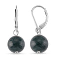 D'Joy Natürlicher Olmek Jadeit Ohrringe 925 Silber Rhodiniert ca. 50,00 ct.