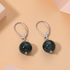 D'Joy Natürlicher Olmek Jadeit Ohrringe 925 Silber Rhodiniert ca. 50,00 ct.