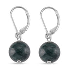 D'Joy Natürlicher Olmek Jadeit Ohrringe 925 Silber Rhodiniert ca. 50,00 ct.
