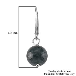 D'Joy EXTREM SELTEN Natürlicher Olmek Jadeit Typ A Ohrringe 925 Silber Rhodiniert ca. 50.00 ct
