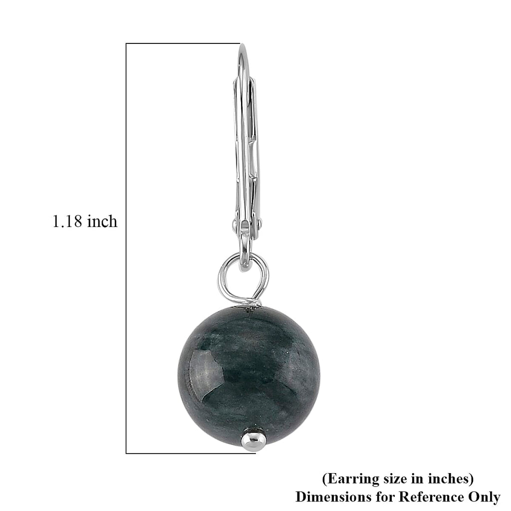 D'Joy Natürlicher Olmek Jadeit Ohrringe 925 Silber Rhodiniert ca. 50,00 ct.