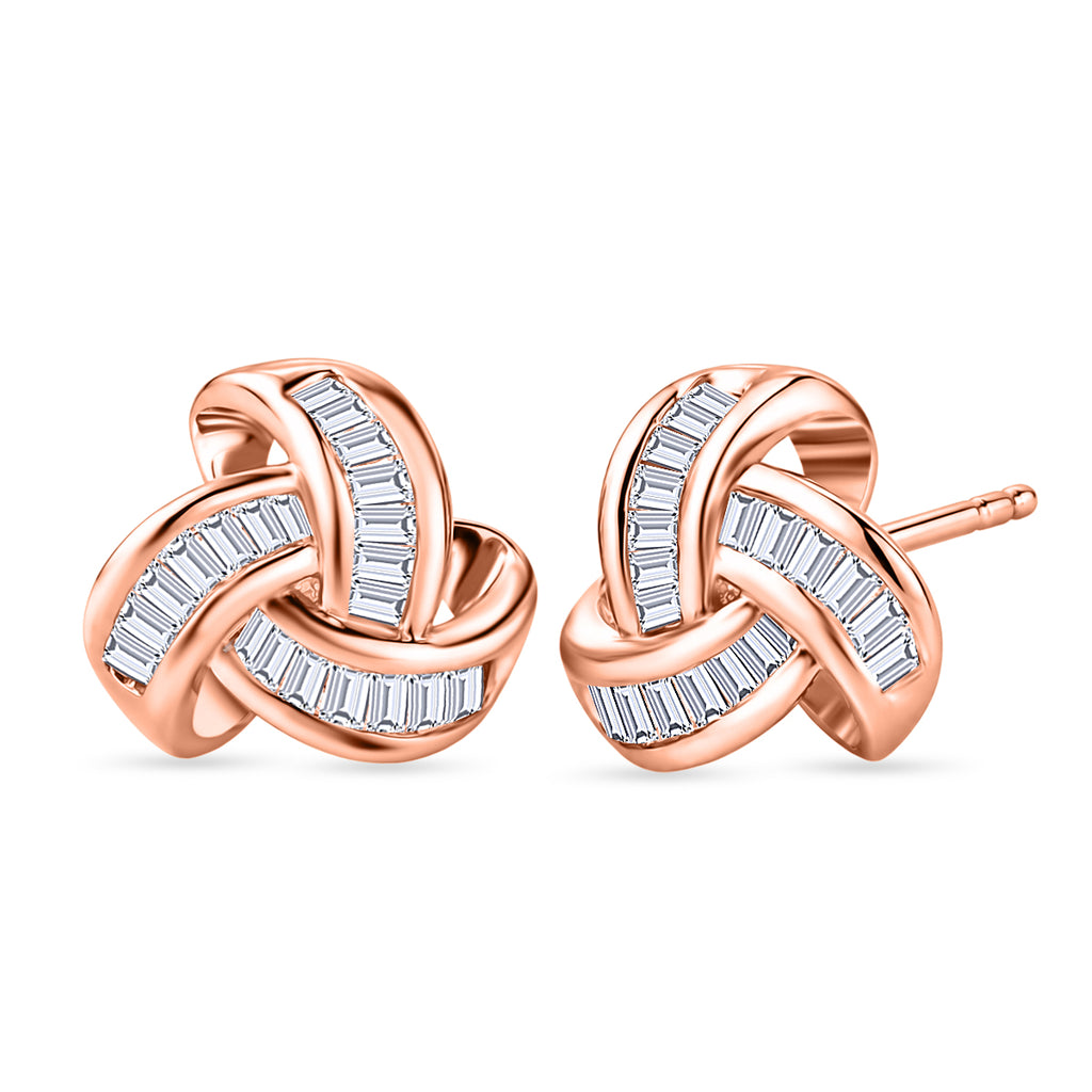 D'Joy Weißer Diamant Ohrringe 925 Silber 750 Roségold vermeil (10-15 Werktage Lieferzeit) ca. 0.25 ct