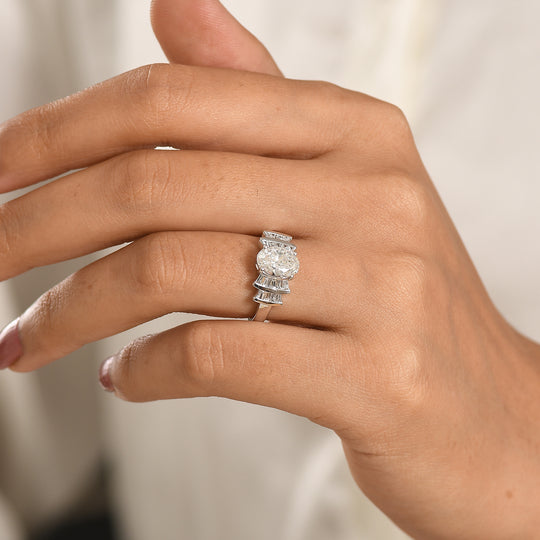 LUXURIANT DIAMOND - Lab Grown Diamant SI-GH Ring 925 Silber Rhodiniert (Größe 18.00) ca. 1.85 ct
