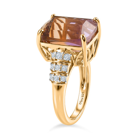 D'Joy AA Ametrin, Moissanit Ring 925 Silber 750 Gelbgold vermeil (Größe 20.00)   (10-16 Werktage Lieferzeit) ca. 10,32 ct