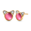 D'Joy Flamingo Mondstein und Zirkon Ohrringe - 1,97 ct.
