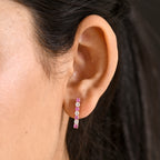 D'Joy Rosa Saphir, Moissanit Ohrringe 925 Silber 750 Roségold vermeil ca. 0,89 ct.