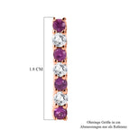 D'Joy Rosa Saphir, Moissanit Ohrringe 925 Silber 750 Roségold vermeil ca. 0,89 ct.