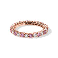 D'Joy Rosa Saphir und Moissanit Ring, 925 Silber 750 Roségold Vermeil - 2,10 ct.