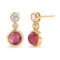D'Joy Flamingo Mondstein und Moissanit Ohrringe - 3,22 ct.
