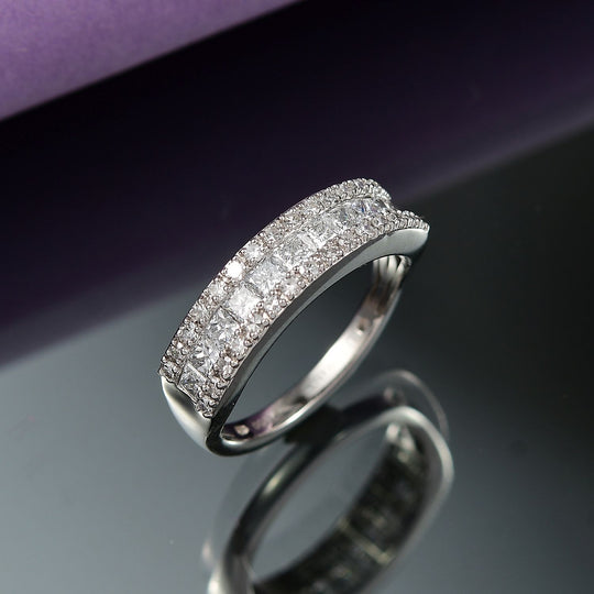 LUXURIANT DIAMOND - Lab Grown Diamant VS-EF Ring 925 Silber Rhodiniert (Größe 20.00) ca. 1.00 ct