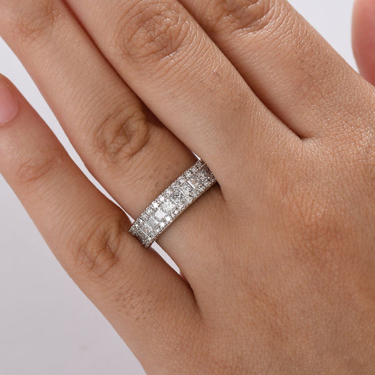 LUXURIANT DIAMOND - Lab Grown Diamant VS-EF Ring 925 Silber Rhodiniert (Größe 20.00) ca. 1.00 ct