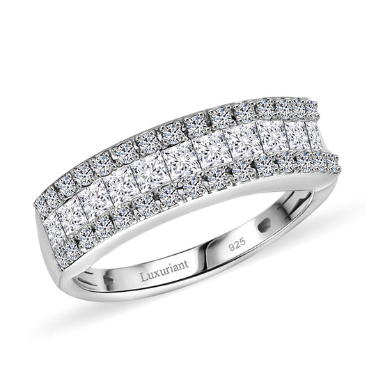 LUXURIANT DIAMOND - Lab Grown Diamant VS-EF Ring 925 Silber Rhodiniert (Größe 20.00) ca. 1.00 ct