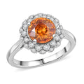 D'Joy AA Sphalerit, Moissanit Ring 925 Silber Rhodiniert (Größe 18.00) ca. 3,00 ct