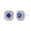 D'Joy AA Tansanit, Moissanit Ohrringe 925 Silber Rhodiniert (10-15 Werktage Lieferzeit) ca. 2,20 ct.