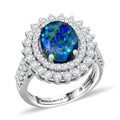 D'Joy AA, Moissanit AGI zertifiziert Ring 925 Silber Rhodiniert (Größe 20.00) ca. 3,58 ct