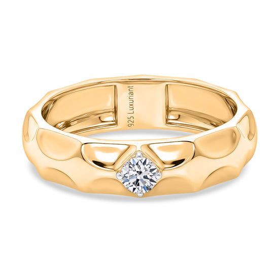 LUXURIANT DIAMOND - Lab Grown Diamant SI-GH Ring 925 Silber 750 Gelbgold vermeil (Größe 18.00) ca. 0.15 ct