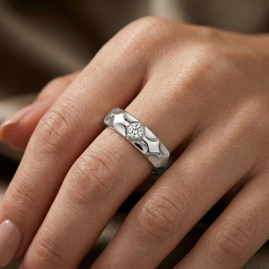 LUXURIANT DIAMOND - Lab Grown Diamant SI-GH Ring 925 Silber Rhodiniert (Größe 17.00) ca. 0.15 ct