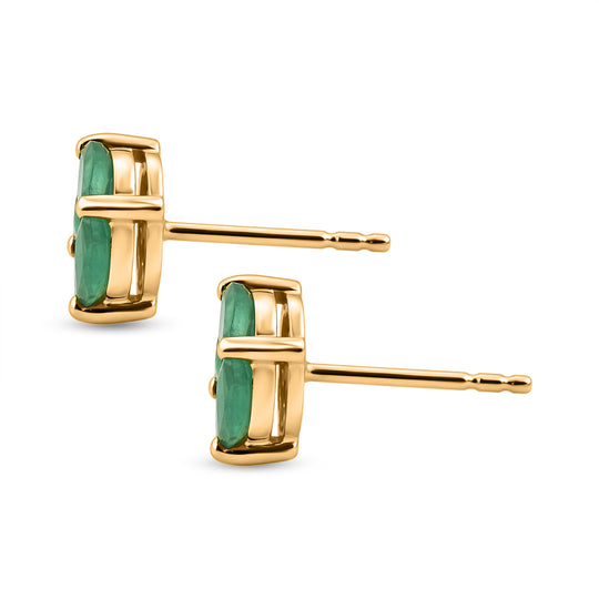 D'Joy Socoto Smaragd Ohrringe 925 Silber 750 Gelbgold vermeil ca. 1,48 ct.