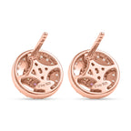 D'Joy Rosa Saphir, Weißer Zirkon Ohrringe 925 Silber 750 Roségold vermeil ca. 0,79 ct.
