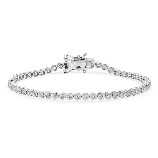 LUXURIANT DIAMOND - Lab Grown Diamant SI-GH SGL zertifiziert  Armband ca. 20 cm 925 Silber Rhodiniert (10-15 Werktage Lieferzeit) ca. 2.00 ct