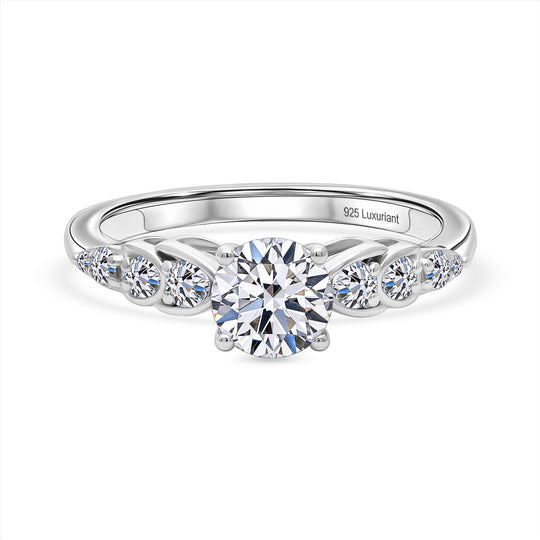 LUXURIANT DIAMOND - Lab Grown Diamant VS-EF SGL zertifiziert Ring 925 Silber Rhodiniert (Größe 18.00) ca. 1.00 ct