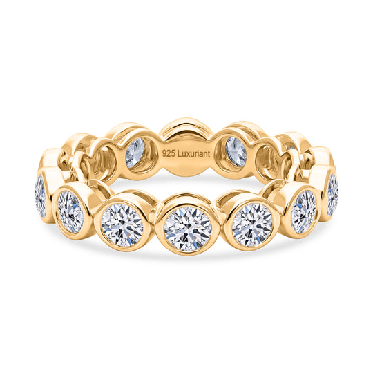 LUXURIANT DIAMOND - Lab Grown Diamant SI-GH SGL zertifiziert Ring 925 Silber 750 Gelbgold vermeil (Größe 20.00) ca. 3.00 ct