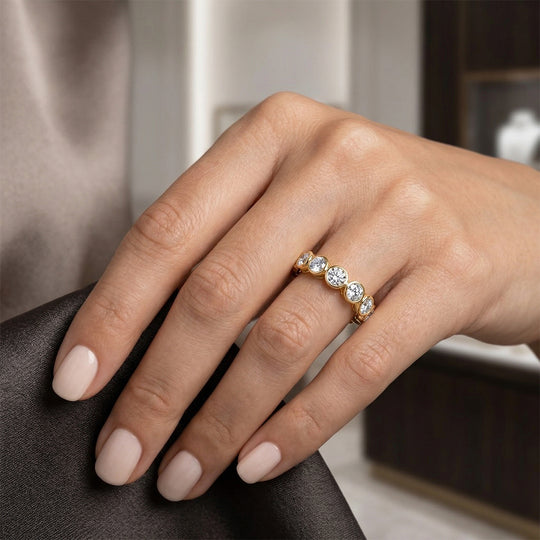LUXURIANT DIAMOND - Lab Grown Diamant SI-GH SGL zertifiziert Ring 925 Silber 750 Gelbgold vermeil (Größe 20.00) ca. 3.00 ct