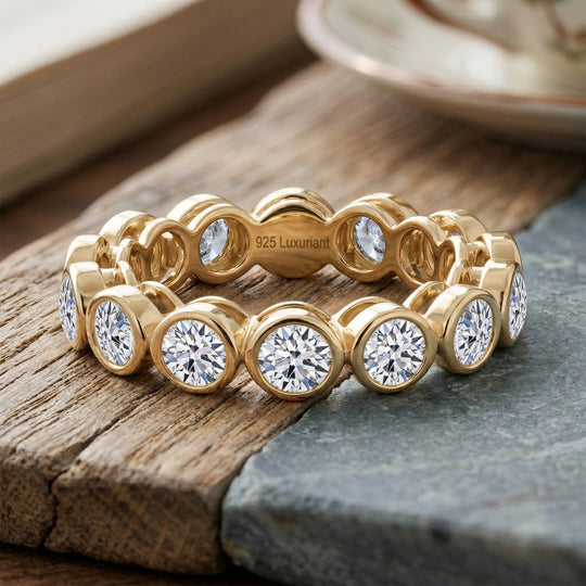 LUXURIANT DIAMOND - Lab Grown Diamant SI-GH SGL zertifiziert Ring 925 Silber 750 Gelbgold vermeil (Größe 20.00) ca. 3.00 ct