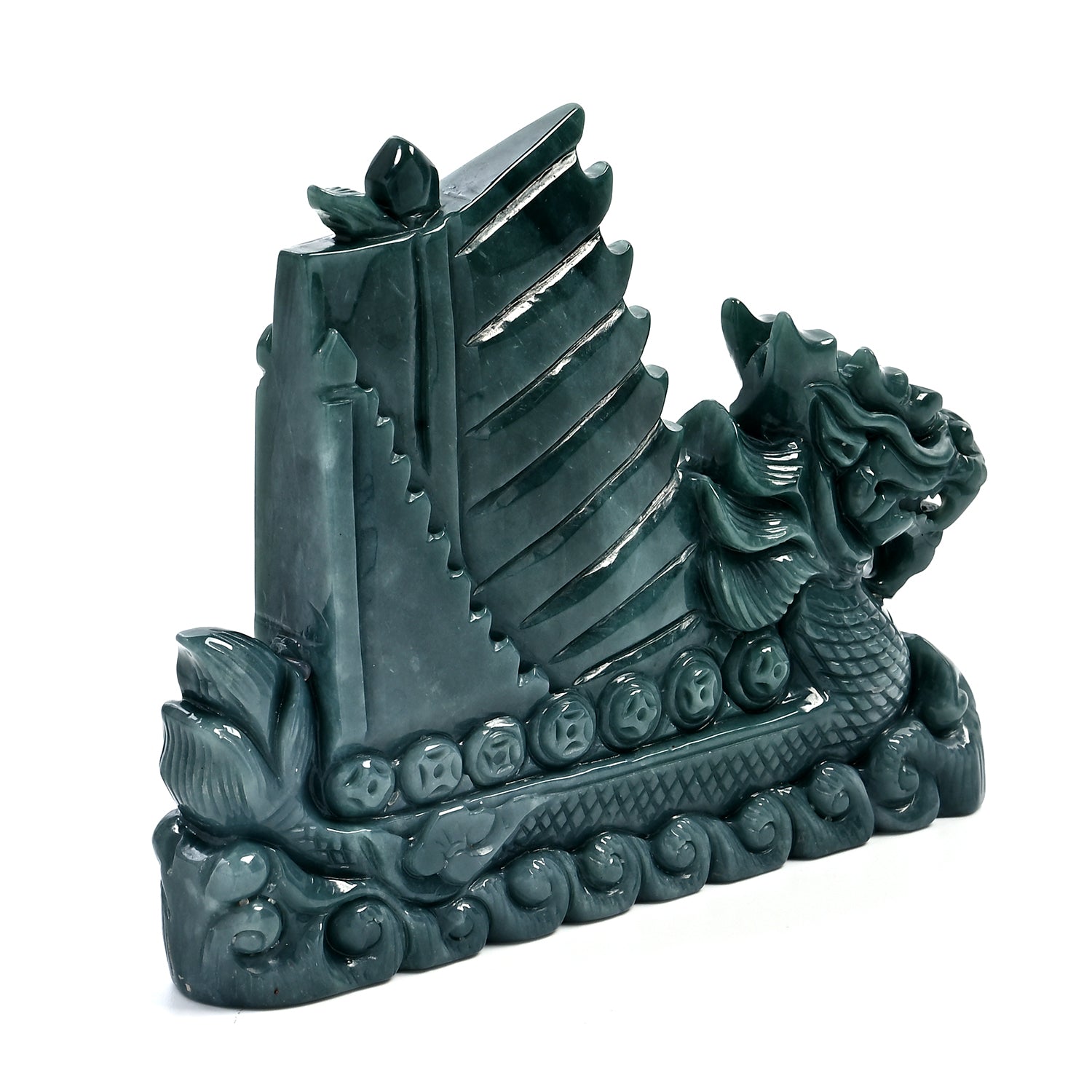 Natürlicher Olmek Jadeit, Typ A Jade, 7cm, Drachenfigur