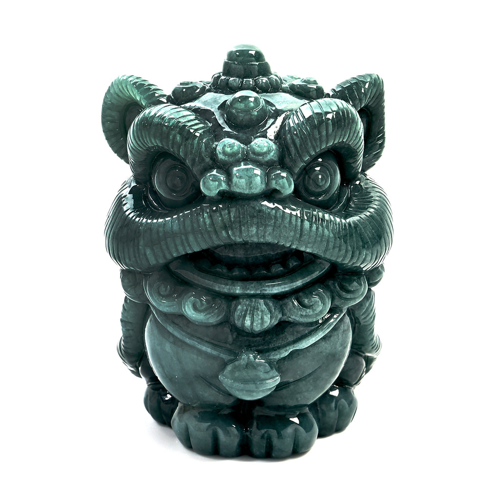 One piece  approx 7cm carving Dancing Lion  Olmec jade (Type A Natural jadeite jade)  symbolizes good fortune and prosperity