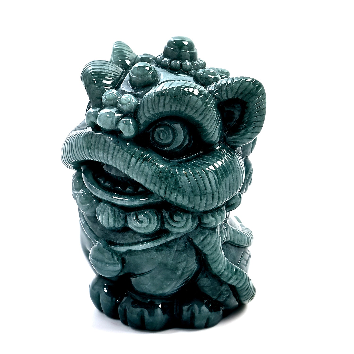 Natürlicher Olmek Jadeit, Typ A Jade, 7cm, Löwe Figur