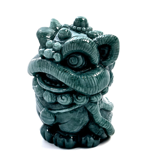 Natürlicher Olmek Jadeit, Typ A Jade, 7cm, Löwe Figur