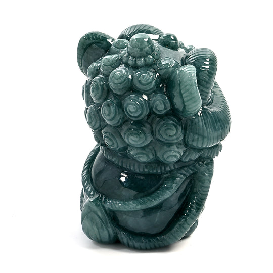 Natürlicher Olmek Jadeit, Typ A Jade, 7cm, Löwe Figur