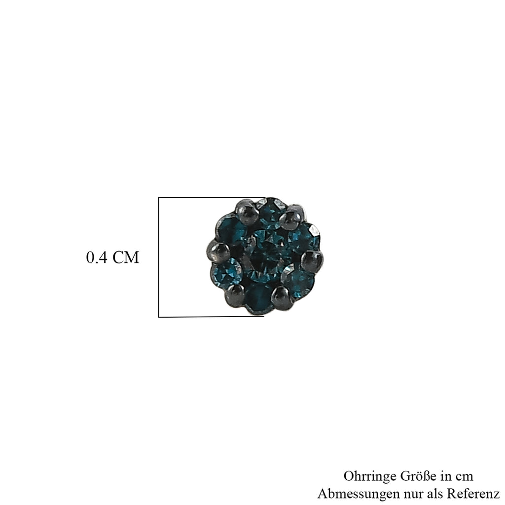 D'Joy Blauer Diamant Ohrringe 925 Silber Rhodiniert (10-15 Werktage Lieferzeit)