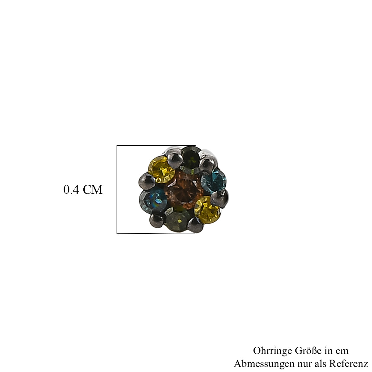 D'Joy Natürlicher Champagner Diamant, Blauer Diamant Ohrringe 925 Silber Rhodiniert ca. 0.15 ct