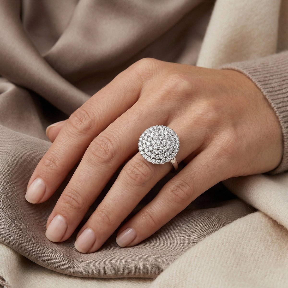 LUXURIANT DIAMOND - Lab Grown Diamant VS-EF Ring 925 Silber Platiniert (Größe 17.00) ca. 3,00 ct