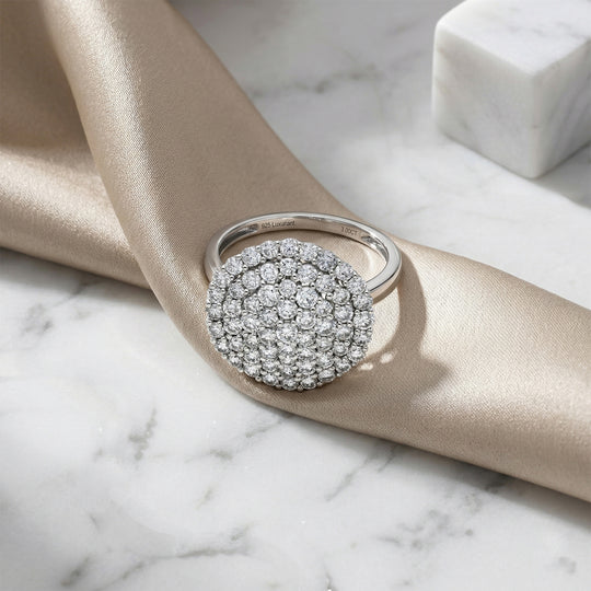 LUXURIANT DIAMOND - Lab Grown Diamant VS-EF Ring 925 Silber Platiniert (Größe 19.00) ca. 3,00 ct