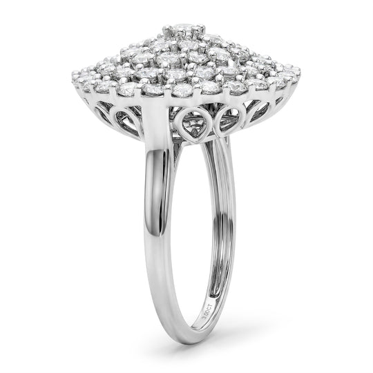 LUXURIANT DIAMOND - Lab Grown Diamant VS-EF Ring 925 Silber Platiniert (Größe 19.00) ca. 3,00 ct