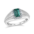D'Joy AA Kagem Sambischer Smaragd, Moissanit Ring 925 Silber Rhodiniert (Größe 20.00) ca. 1,66 ct