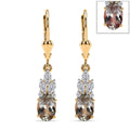 D'Joy AA Turkizit, Moissanit AGI zertifiziert Ohrringe 925 Silber 750 Gelbgold vermeil ca. 2,54 ct.