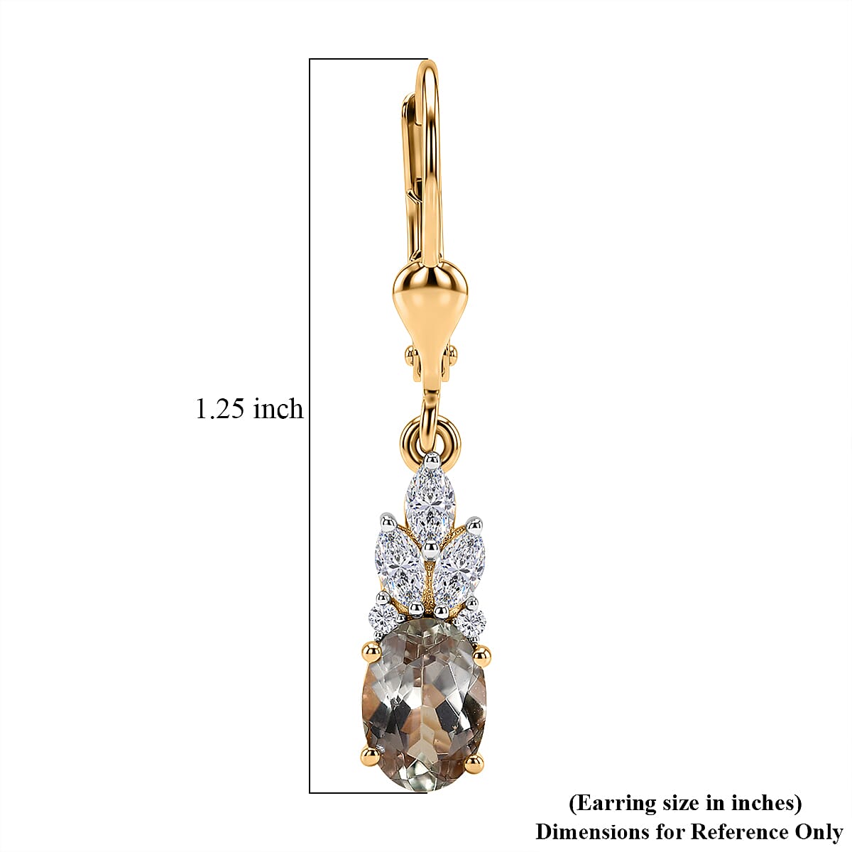 D'Joy AA Turkizit, Moissanit AGI zertifiziert Ohrringe 925 Silber 750 Gelbgold vermeil ca. 2,54 ct.