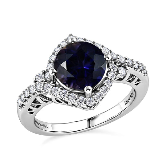 D'Joy AA Iolit, Moissanit Ring 925 Silber Rhodiniert (Größe 17.00) ca. 2,55 ct
