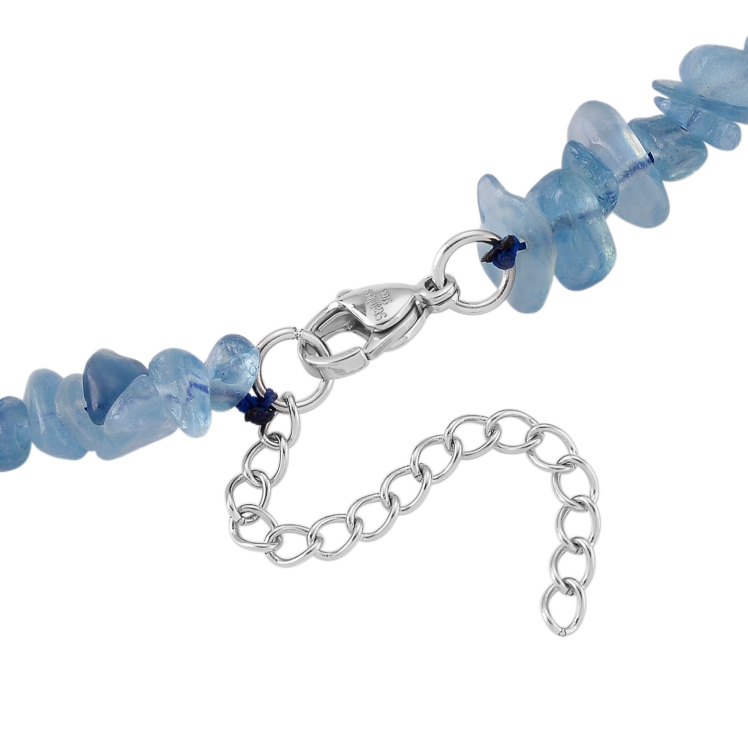 Sambischer Aquamarin Halskette ca. Flexibles cm 316L Edelstahl ca. 140.00 ct