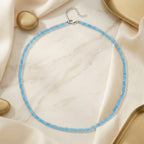D'Joy Blau Topas Halskette ca. 45 cm 925 Silber Rhodiniert ca. 45,00 ct.