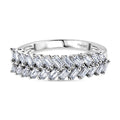D'Joy Weißer Diamant Ring 925 Silber Rhodiniert (Größe 17.00) ca. 0.50 ct