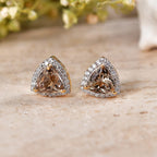 D'Joy AA Turkizit, Moissanit AGI zertifiziert Ohrringe 925 Silber 750 Gelbgold vermeil ca. 4,04 ct.